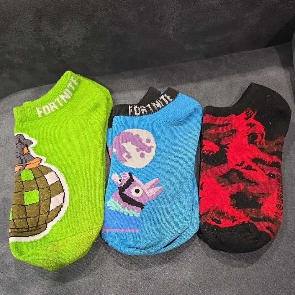Fortnite Kids Socks - Green, Blue, and Red